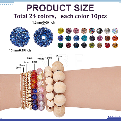 Pave Disco Ball Beads RB-PH0008-21-1