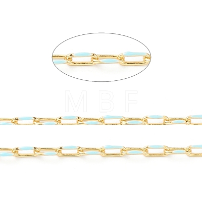 Handmade Golden Brass Enamel Link Chains CHC-M021-66A-03-1