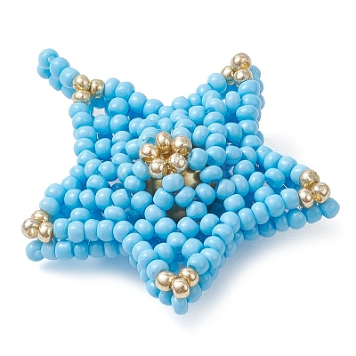 Beaded Star Charms PALLOY-MZ00451-02-1