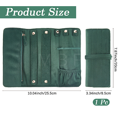 Portable Rectangle Velvet Jewelry Storage Rolls ABAG-WH0046-105C-1
