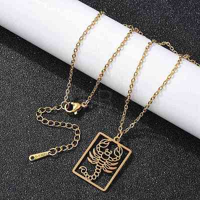 304 Stainless Steel Necklace LS-NJEW-D330-01G-08-1