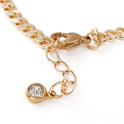 Golden Plated Brass Enamel Chain Bracelets BJEW-JB05881-1