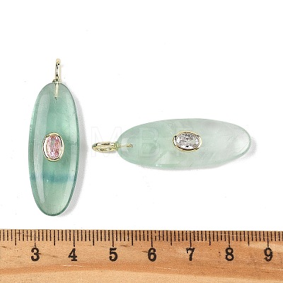 Natural Green Fluorite Pendants G-D357-02G-1