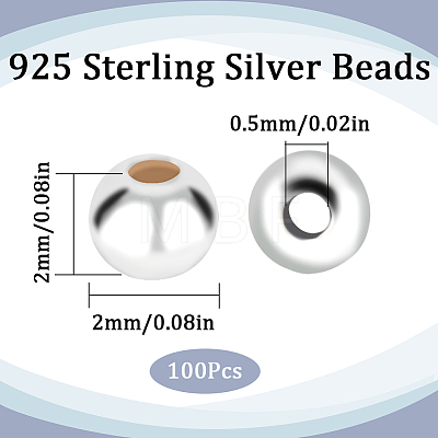 SUNNYCLUE 925 Sterling Silver Beads STER-SC0001-26A-1