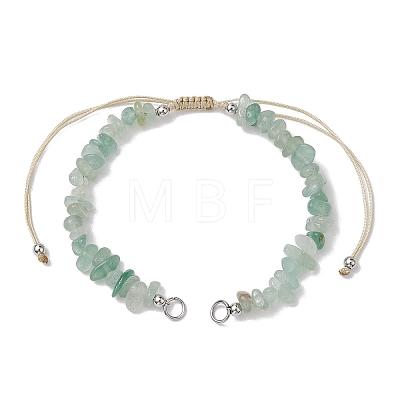 Natural Green Aventurine Chip Nylon Braided Beaded Bracelet Making AJEW-JB01296-06-1