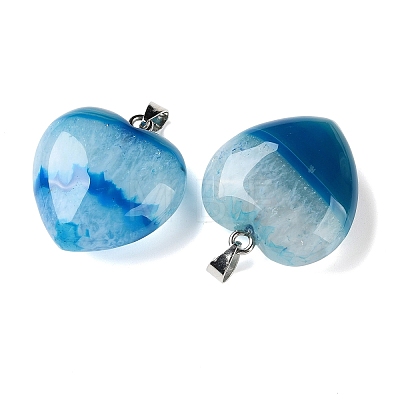 Dyed & Heated Natural Crystal Core Agate Pendants GG-CBACB71-04P-03-1