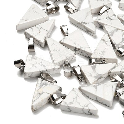 Natural Howlite Pendants G-B127-04P-12-1