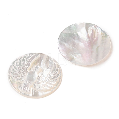 Natural White Shell Cabochons SSHEL-C012-01-1