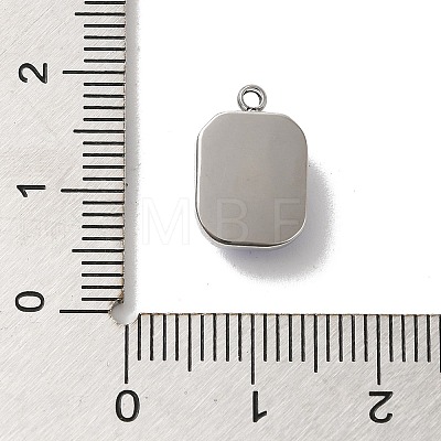 304 Stainless Steel Glass Pendants STAS-L022-062P-08-1