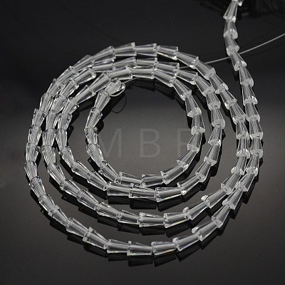 Faceted Cone Glass Beads Strands GLAA-F035-01-1