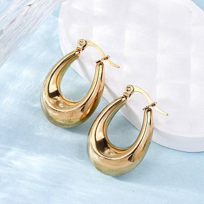 Ion Plating(IP) 304 Stainless Steel Hoop Earrings EJEW-A059-03G-1