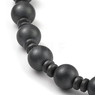Round Synthetic Non-Magnetic Hematite Beaded Necklaces for Women Men NJEW-E097-06-1