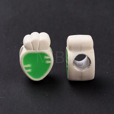 Rubberized Style Acrylic European Beads SACR-E009-02-1