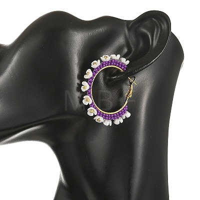 Glass Hoop Earrings EJEW-MZ00827-1