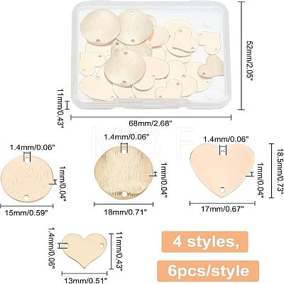 24pcs 4 Style Brass Links/Connectors KK-CA0002-94-1