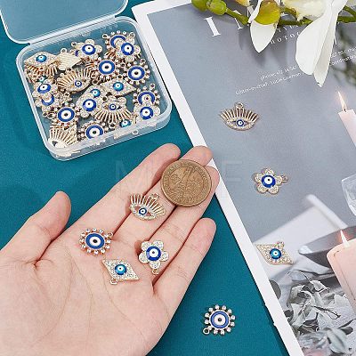 40Pcs 4 Style Alloy Enamel Pendants FIND-FH0003-93-1