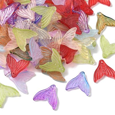 Transparent Spray Painted  Glass Pendants GLAA-S190-009A-1
