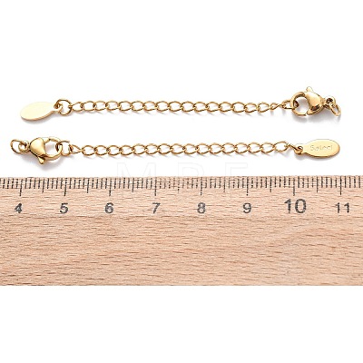 304 Stainless Steel Chain Extender with Oval Charms Ion Plating(IP) X-STAS-G383-07G-1