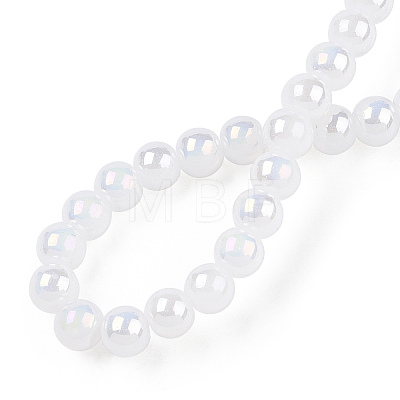 Electroplate Imitation Jade Glass Beads Strands GLAA-T032-J4mm-AB01-1