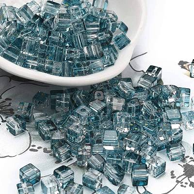 Spray Painted Glass Seed Beads SEED-A034-01E-1