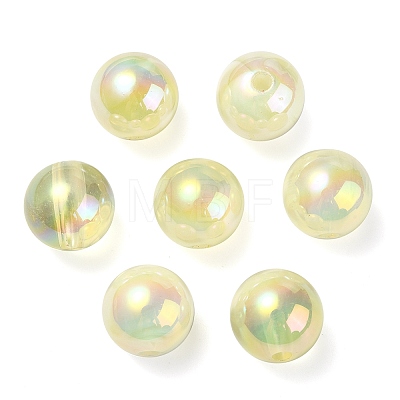 UV Plating Rainbow Iridescent Acrylic Beads OACR-F004-04A-1