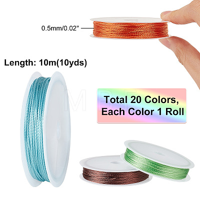  20 Rolls 20 Colors Polyester Round Thread OCOR-PH0002-64A-1