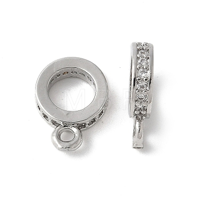 Brass Micro Pave Cubic Zirconia Tube Bails KK-D324-33P-1
