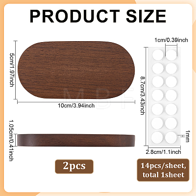 1Pc Oval Wood Display Pedestals AJEW-WH0485-37A-1