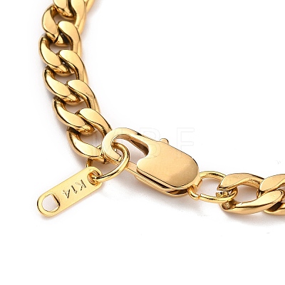 Woman's 304 Stainless Steel Cuban Link Chain Bracelets X-BJEW-JB05611-01-1