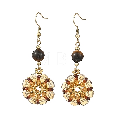 Glass Seed Beads Dangle Earrings EJEW-MZ00763-03-1
