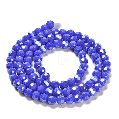 Electroplate Opaque Glass Beads Strands EGLA-A035-P6mm-A07-1