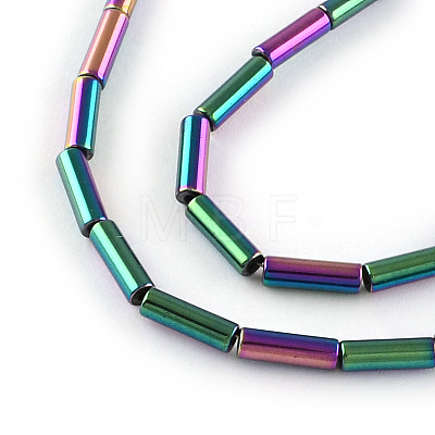 Tube Electroplated Non-magnetic Synthetic Hematite Beads Strands G-R259-38-1