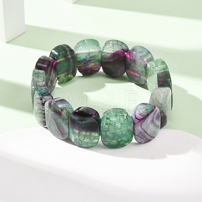 Oval Natural Dragon Veins Agate(Dyed & Heated) Beaded Stretch Bracelets for Women Men GG-CBA9ACE-A14-1