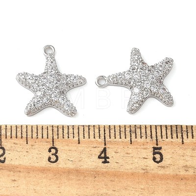 Brass Micro Pave Cubic Zirconia Pendants KK-C086-08P-1