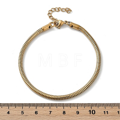 Ion Plating(IP) 304 Stainless Steel Round Snake Chain Bracelets BJEW-O186-08A-G-1