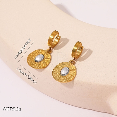 304 Stainless Steel Rhinestone Hoop Dangle Earrings WG5B7A3-01-1