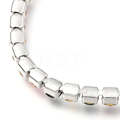 Adjustable 304 Stainless Steel Rhinestone Strass Chains Slider Bracelets BJEW-B008-01E-1