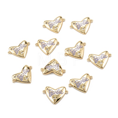 Brass Micro Pave Clear Cubic Zirconia Links Connectors ZIRC-A020-23G-1