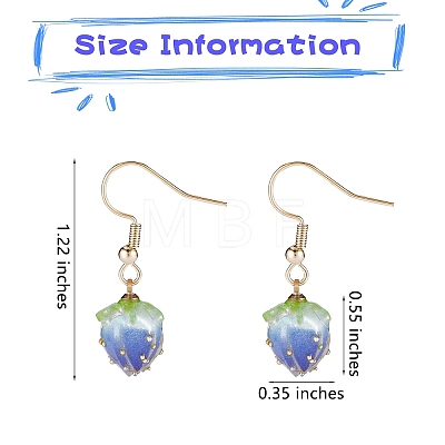 3D Resin Flower Dangle Earrings EJEW-SW00019-01-1