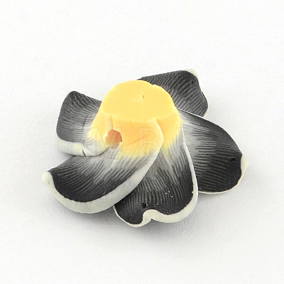 Handmade Polymer Clay 3D Flower Plumeria Beads CLAY-Q192-15mm-01-1