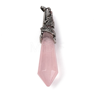 Natural Rose Quartz Pointed Big Pendants G-Q184-02M-AS-1