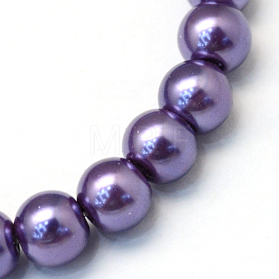 Baking Painted Pearlized Glass Pearl Round Bead Strands HY-Q003-4mm-59-1