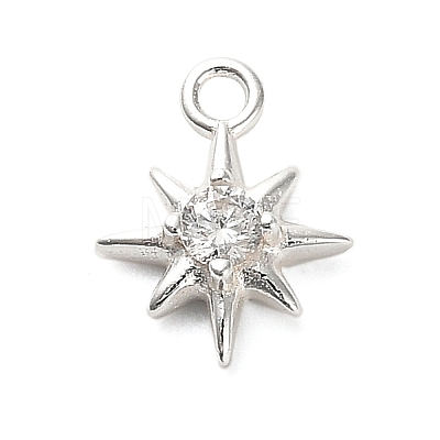 925 Sterling Silver Clear Cubic Zirconia Star Charms STER-U009-06S-1