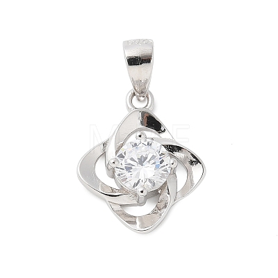 Fine Silver Cubic Zirconia Pendants STER-S008-01A-P-1