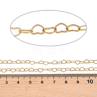 304 Stainless Steel Heart Link Chains CHS-C013-04G-01-1