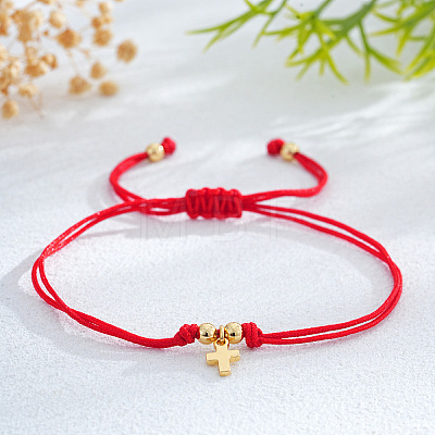 Brass Cross Charm Bracelets ZM9789-2-1