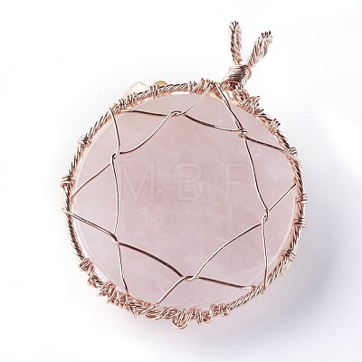 Natural Citrine & Rose Quartz Big Pendants G-G771-B05-1