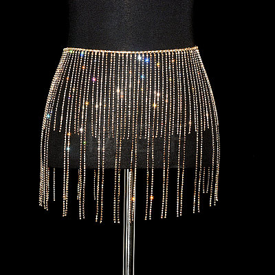 Full Crystal Rhinestone Tassel Skirt Body Chains WGA3B2D-11-1