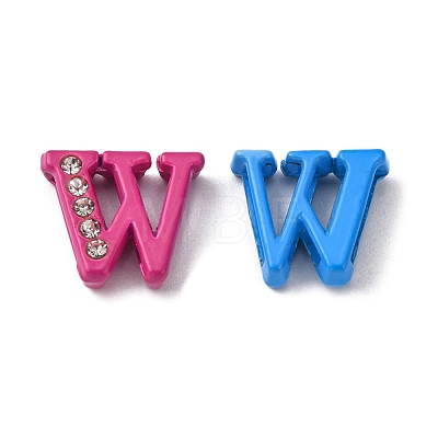 Spray Painted Zinc Alloy Slide Charms ALRI-WH0005-13W-1