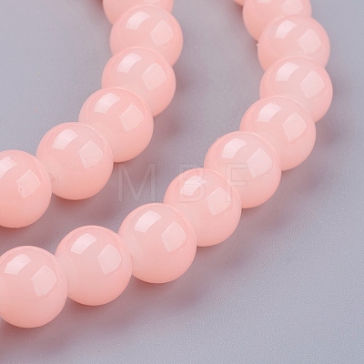 Imitation Jade Glass Beads Strands DGLA-S076-10mm-04-1